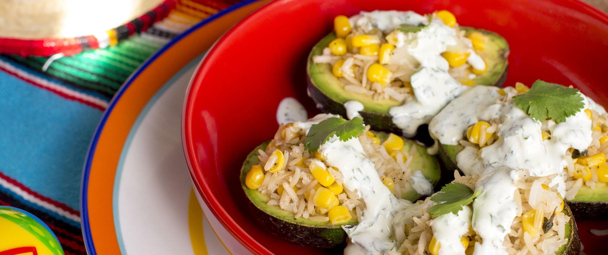 ecoLife Quick Cook Brown Rice and Corn Stuffed Avocados with Cilantro ...