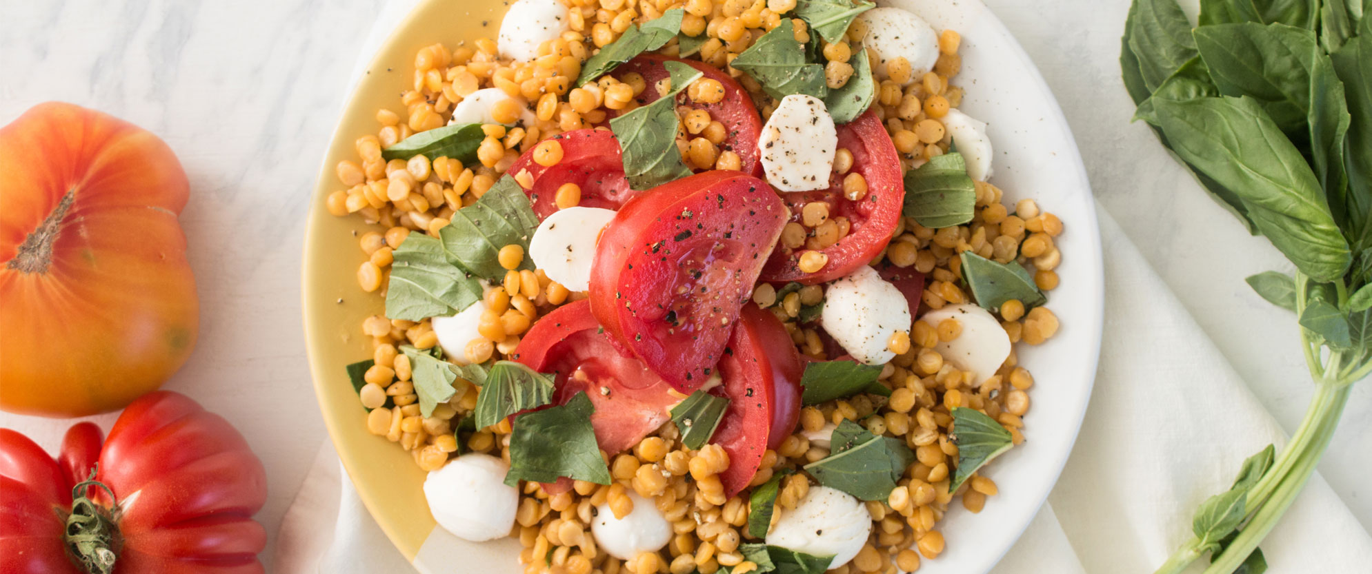 Heirloom Caprese Lentil Salad - ecoLife